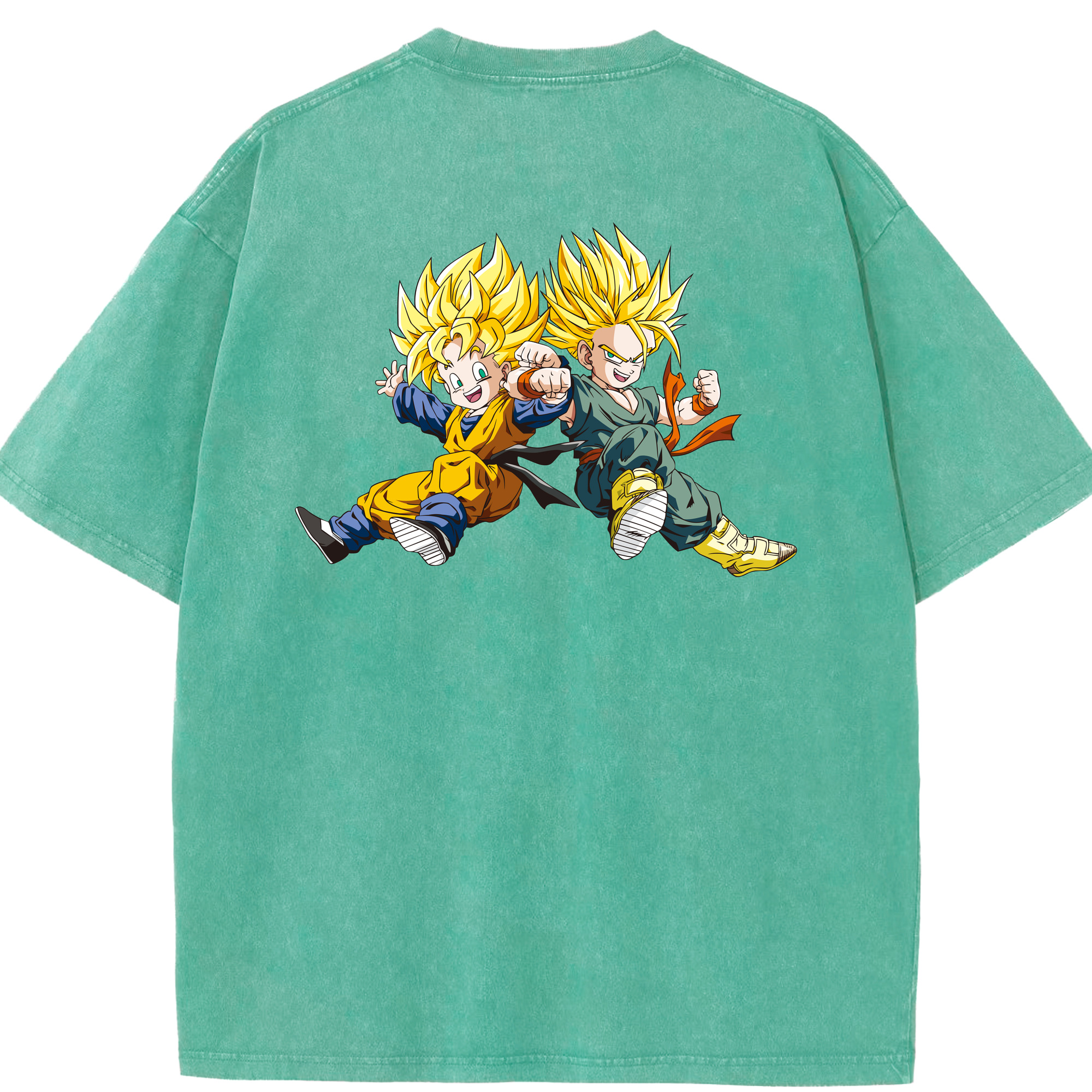 （画像用） ドラゴンボール 孫悟空（そん ごくう）Son Goku カカロット DRAGON BALL Kakarotto 綿100% ヴィンテージ風 半袖Tシャツ（背面プリント）